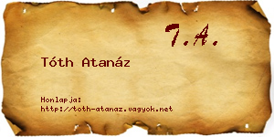 Tóth Atanáz névjegykártya